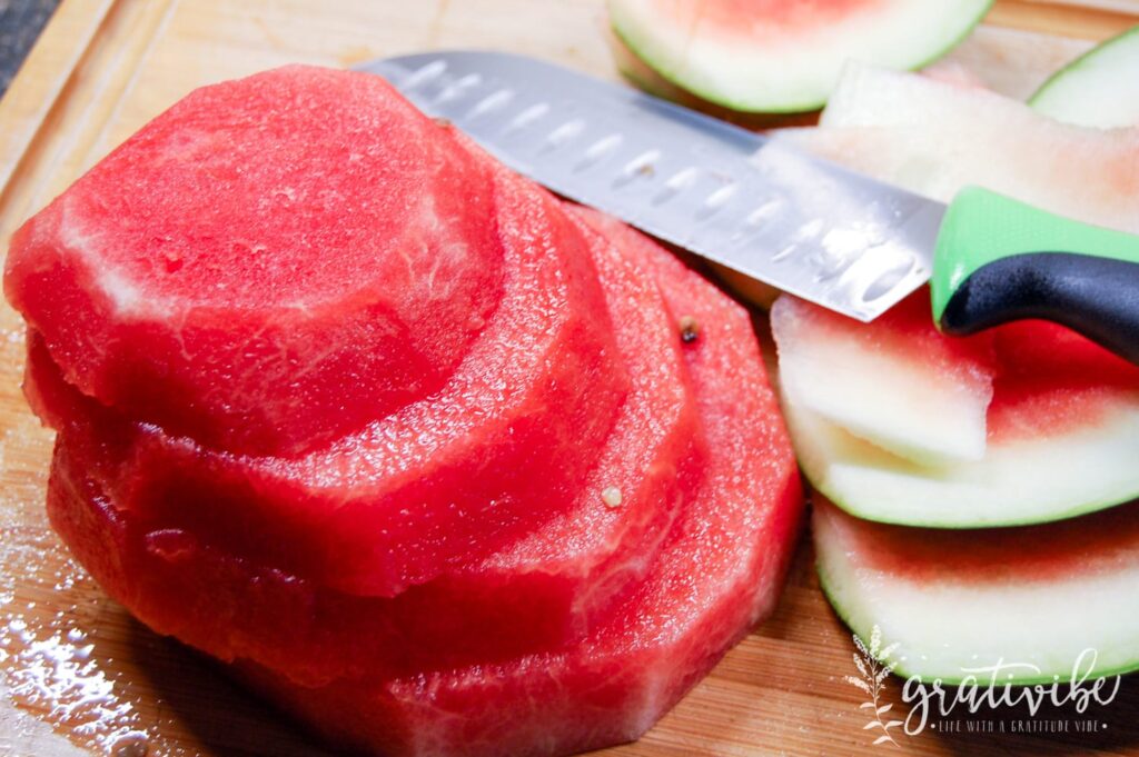 half watermelon sliced horizontally